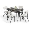 GOCAPTAIN 5-Piece Dining Table Set with Storage Shelf and 4 Velvet Chairs, Small Space Kitchen Table for 4, Dining Set for Small Space, Apartment - 2 of 4