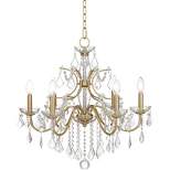 Vienna Full Spectrum DeMallo Gold Chandelier 26" Wide French Scroll Arm Clear Crystal 6-Light Fixture for Dining Room House Foyer Kitchen Island Home