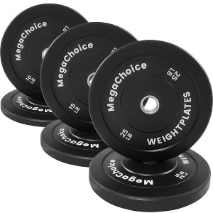 Bumper Plates, Olympic Weight Plates - 2-Inch Rubber High Bounce Set (One pair each of 10, 15, and 25 pounds) - 1 of 4