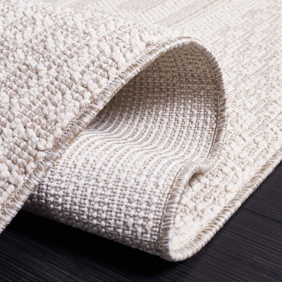 Ivory Geometric Flat Woven Synthetic 4' x 6' Area Rug