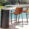 26 inch Counter Height Bar Stools Set of 2 Leather Barstool with Back and Metal Leg Modern Bar Stools - 4 of 4