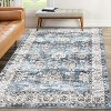 Vintage Washable Area Rug, Floral Stain-Resistant Low Pile Folding Carpet for Living Room, Bedroom, Nursery, Playroom, Apartment - 2 of 4