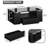 Modern Coffee Table For Living Room High Gloss LED Coffee Table Wood Center Table With 2 Sliding Drawers And Open Side Shelf - 3 of 4