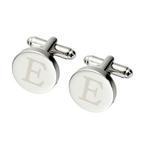 Unique Bargains Alphabet Copper Round Men Cuff Links - 1 of 4