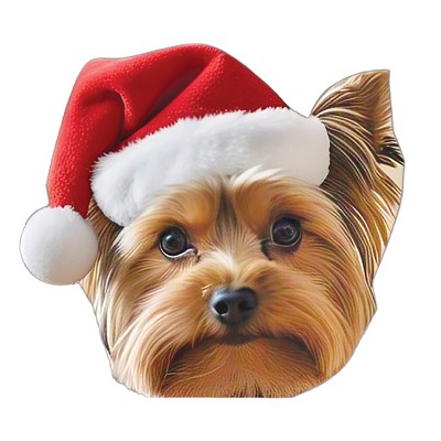 Collections Etc Christmas Yorkie Reusable Window Decal