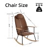 XIYUYEU Teddy Fabric Glider Rocking Chair with High Backrest and Adjustable Headrest Pillow,Upholstered Nursery Rocking Chair for Bedroom - 3 of 4