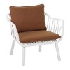 Outdoor Patio Club Chairs Set of 2, Slatted Armchairs with Beige Cushions, Modern Polypropylene Lounge Seating for Garden, Balcony-The Pop Home - 4 of 4