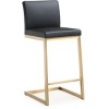 Parma Performance Vegan Leather and Gold Stainless Steel Counter Stool - Set of 2 White  15.75"W x 20"D x 36.2"H - 3 of 4