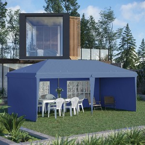 Gulches 10' x 20' Pop Up Canopy Tent with 4 Sidewalls, Heavy Duty Tents for Parties, Outdoor Instant Gazebo, for Outdoor, Garden, Patio, Blue - 1 of 4