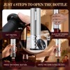 SUGIFT Electric Wine Opener Set with Automatic Corkscrew Aerator and Vacuum Stopper Stainless Steel One Touch Operation - 3 of 4
