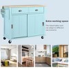 Bella Depot 52.2'' Kitchen Island Cart with Rubber wood Drop-Leaf Countertop  on 4 Wheels - 4 of 4