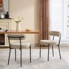 Dining Chairs Set of 2, Mid-Century Upholstered Dining Room Chairs, Round Boucle Dining Chairs with Backrest & Adjustable Legs - 4 of 4