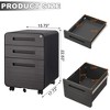 SEVOBAL Utility Storage Cabinet 3 Drawer Mobile File Cabinet with Hanging Bar for Office Use, Black, 21"*18"*24" - 2 of 4