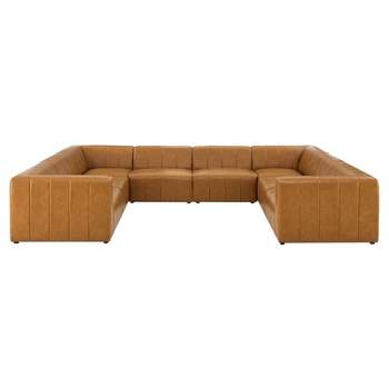 8pc Bartlett Vegan Leather Sectional Sofa Set Tan - Modway