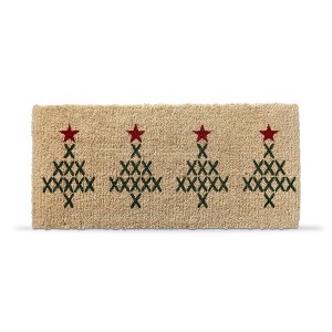 tag 1'6"x3'3" Cross Stitch Tree Rectangle Indoor and Outdoor Estate Coir Door Welcome Mat Beige Background - 1 of 2
