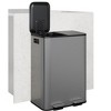 2 x 8 or 2 x 10.6 Gallon Stainless Steel Trash Cans w/Lids, Dual Compartment Step-On Bins for Kitchen - 2 of 4
