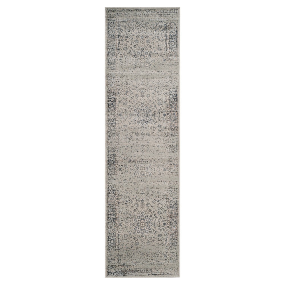  Runner Light Blue Abstract Loomed