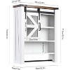 Wall-Mounted Bathroom Cabinet with Sliding Barn Door and Adjustable Shelf, Farmhouse-Style Over-Toilet Storage with Towel Bar, Suitable for Bathroom - 3 of 4