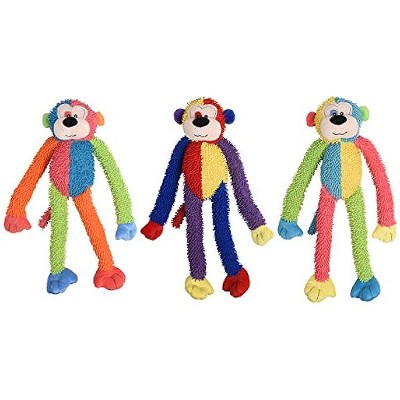 Multipet International DMP37812 Multicrew Monkey Plush Dog Toy, 17-Inch, Colors Vary, Assorted