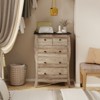 Tangkula 38" Farmhouse Chest of Drawers w/ 5 Folding Fabric Drawers & Anti-tipping Kit - 2 of 4
