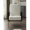 28.75"Modern Low Back White Upholstered Accent Armchair - 3 of 4