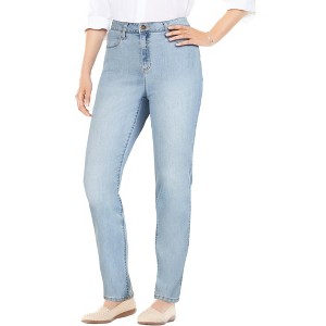 Woman Within Women's Plus Size Comfort Curve Straight-Leg Denim Jean - 1 of 4