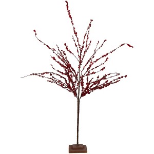 Northlight 50" Artificial Red Berry Christmas Twig Tree with Square Stand, Unlit - 1 of 4