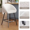 Lyngins Bar Stools Set of 2 with Curved Backrest,Upholstered Kitchen Chairs with Adjustable Pads,Teddy Counter Stools for Kitchen Island,Pub - 4 of 4