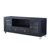 48" Wood Grain Finish TV Stand with Storage Cabinet for Living Room and Bedroom, MDF with Metal Legs, Cable Management, and Tempered Glass Doors - 4 of 4