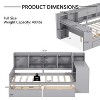 KTMBDW Twin/Full Size Daybed with 3 Storage Cabinets and 2 Drawers, Wooden L-Shape Daybed Frame with Study Desk and Built-in Bookshelf for Bedroom - 4 of 4