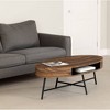 Mezzy Coffee Table Natural Acacia - South Shore: Modern Urban Style, Metal Legs, Open Shelf - 4 of 4