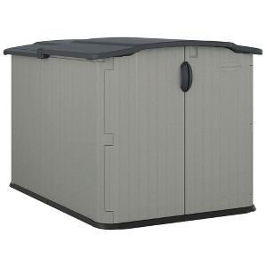 Suncast Glidetop 98 Cubic Foot Horizontal Shed Storage, Outdoor Waterproof Resin Floor Home Patio Deck Box for Garden and Tools, Dove Gray - 1 of 4