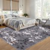 Washable Modern Leaves Printed Rug Non Slip Low Pile Rug Soft Botanical Pattern  Throw Floor Cover Foldable Indoor Carpet for Living Room Bedroom - 4 of 4