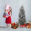 GustoWave 4.5FT Christmas Tree, Pre-Lit Artificial Mini Christmas Tree with 8 Mode Includes Red Berries & Sleigh Base - 4 of 4