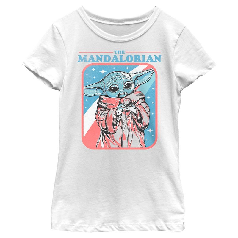 Girl's Star Wars: The Mandalorian Fourth of July Grogu Stars and Stripes T-Shirt, 1 of 5