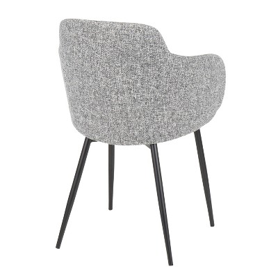 High-Back Boyne Chair with Upholstered Bucket Seat and Black Metal Legs