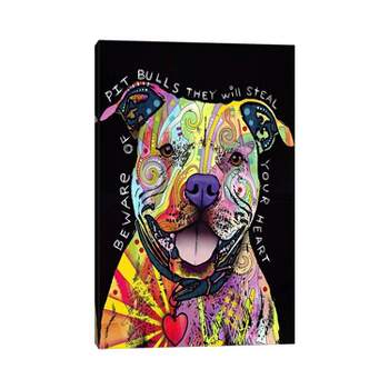 Beware of Pit Bulls by Dean Russo Unframed Wall Canvas - iCanvas