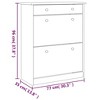 vidaXL Shoe Cabinet White Solid pine wood 30.3 in x 13.8 in x 37.8 in - 4 of 4