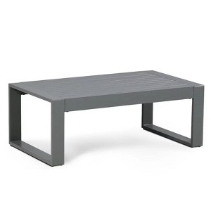 Aoodor Stylish and Durable Aluminum Outdoor Coffee Table Grey - 1 of 4