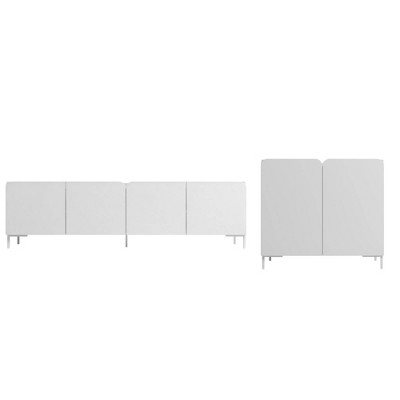 Manhattan Comfort 2pc Bogardus TV Stand for TVs up to 65" and 2 Door Accent Cabinet Set