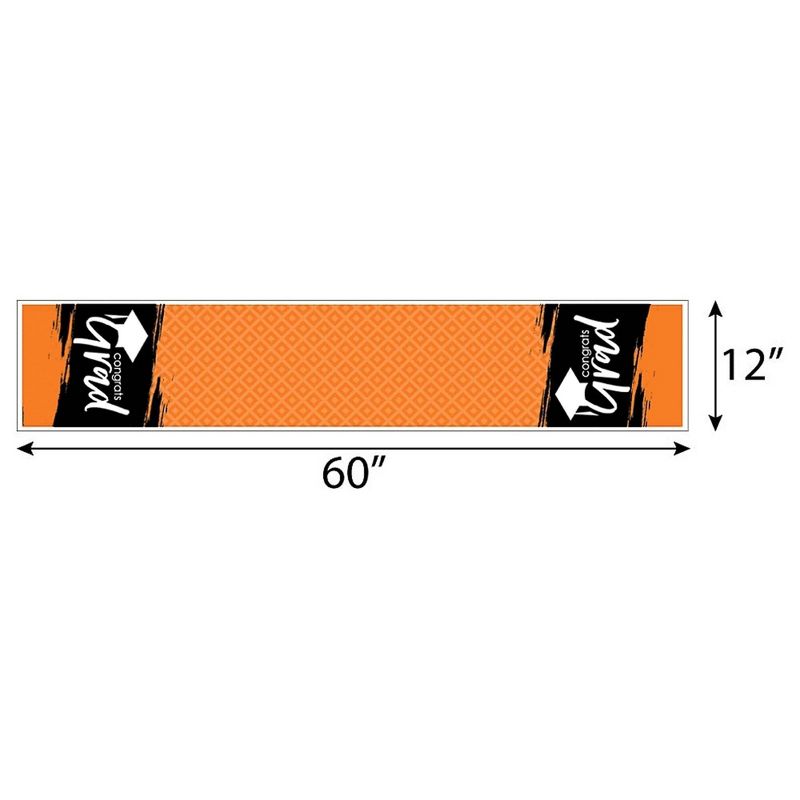 Big Dot of Happiness Orange Grad - Best is Yet to Come - Petite Orange Graduation Party Paper Table Runner - 12 x 60 inches, 3 of 5