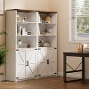 Fredees White Tall Bookcase with Doors & Shelves, Farmhouse Bookcase with LED Lights & Storage Cabinet for Bedroom and Living Room - 3 of 4