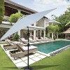 Outdoor Patio Umbrella, 6 Steel Ribs 9 FT Umbrella with Pure Color, UV Resistant Polyester Fabric Lawn Umbrella with Steel Frame-Coolbibila - 2 of 4