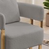 Gulches Gray Teddy Fleece Accent Chairs (Set of 2), Gold Metal Legs Upholstered Lounge Chairs for Living Room, Dressing Area & Office - 3 of 4