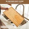 Wooden Cutting Boards for Kitchen Set, 3 Pcs Bamboo Cutting Board Set with Holder, Kitchen Gadgets, Ideal Charcuterie & Chopping for Meat - 4 of 4