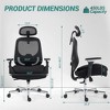 Bosmiller Ergonomic Mesh Office Chair, Comfy Desk Chair, Big and Tall Executive Office Chair with 4D Arms, 2D Lumbar Support, Adjustable Headrest - 2 of 4