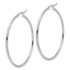 Black Bow Jewelry 2mm Round Hoop Earrings in 10k White Gold, 51mm (2 Inch) - 2 of 4