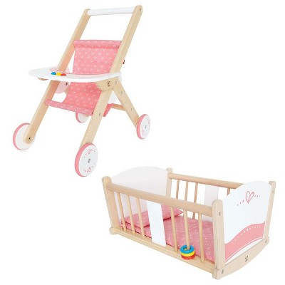 wooden baby doll stroller