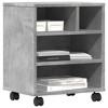 Aghana Digitals Mobile Engineered Wood Printer Stand with Lockable Wheels - Concrete Gray, - 4 of 4