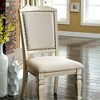 Royal Hampton Trim Fabric Upholstered Wooden Side Chair, Set of 2, Beige - 3 of 3